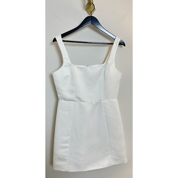 ELLIATT Amelie Square Neck Duchesse Satin Cocktail Minidress in Ivory Large - Picture 3 of 7